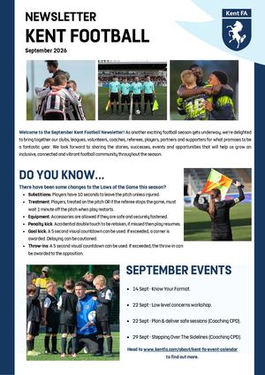 Kent Football Newsletter (September 2026)