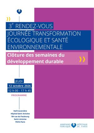 Programme journée transformation écologique et santé environnementale 12 octobre 2026