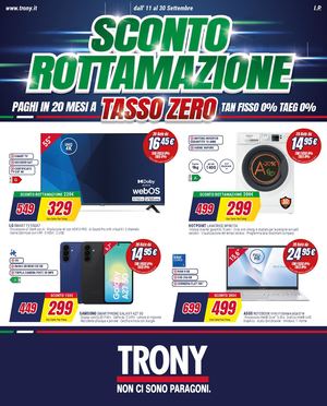 Trony SCONTO ROTTAMAZIONE A TASSO ZERO Settembre 2026
