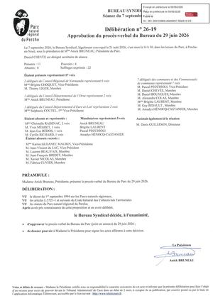 26 19 Approbation Proces Verbal Bureau Du 29 Juin 2026