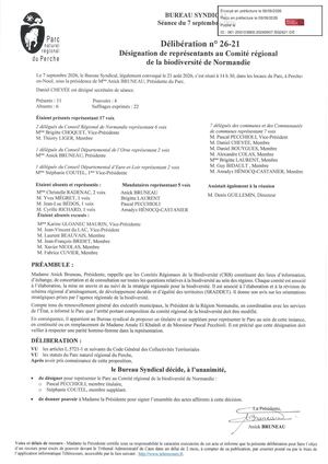 26 21 Désignation Représentants Comité Régional Biodiversité (CRB) Normandie