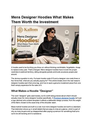 Mens Designer Hoodies What Makes Them Worth The Investment