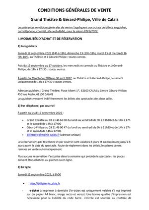 Gérard Philipe | Grand Théâtre : Conditions Générales Vente 26 27