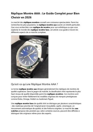 Réplique Montre Aaa