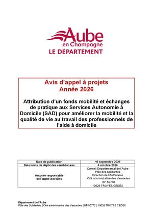 Avis Appel à Projets Fonds Mobilité - 2026