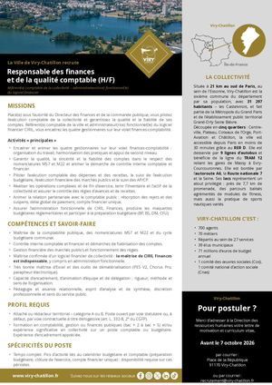 Annonce Responsable finances qualité comptable