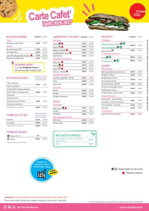 Carte Cafet' Le Saint Eloi - RODEZ