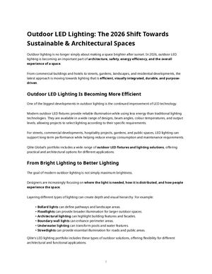 Outdoor Lighting The 2026 Shift Towards Smarter, Sustainable & Architectural Spaces