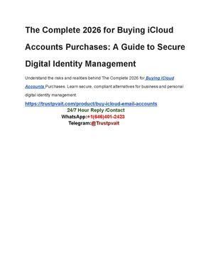 The Complete 2026 For Buying I Cloud Accounts Purchases A Guide