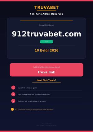 Truvabet Giriş Adresi Güncellendi: 912truvabet.com (10.09.2026)