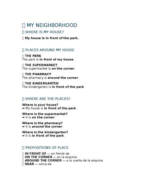 My Neighborhood – Infografía Aa1 Ev01