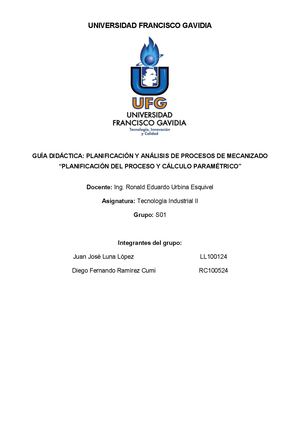 Hoja De Ruta Mecanizado