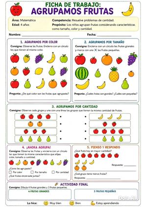 Ficha De Trabajo Agrupacion 4 Años