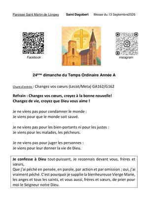 Messe Du 13 Septembre Reconcilliation