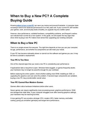 When To Buy A New Pc