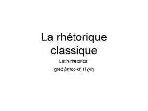 La Rhétorique Lexique