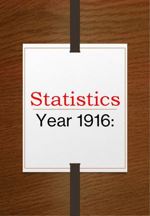 Statistics Year 1916