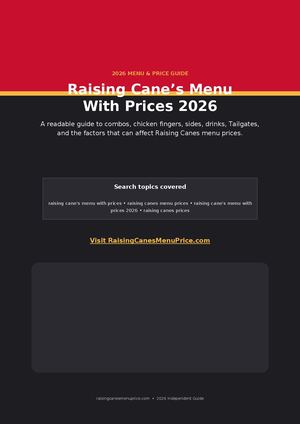 Raising Cane’s Menu With Prices 2026 – Complete Menu & Price Guide