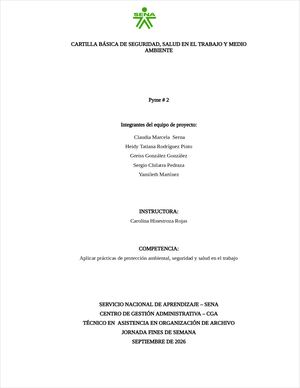 CARTILLA BÁSICA DE SEGURIDAD, SALUD EN EL TRABAJO Y MEDIO AMBIENTE