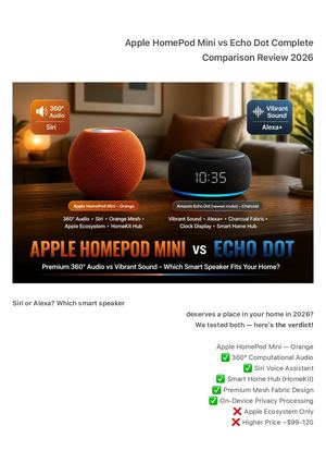 Apple Home Pod Mini Vs Echo Dot Complete