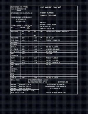 BULLETIN PREMIERE TRIMESTRE 3