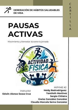Cartilla Pausas Activas Generación De Hábitos Saludables De Vida Pyme # 2