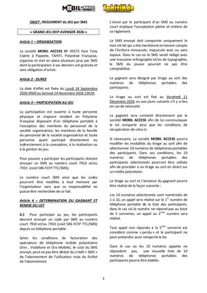 Reglement Mobil Acess Grand Jeu Jeep Avenger 2026