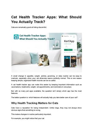 Cat Health Tracker Apps What Should You Actually Track