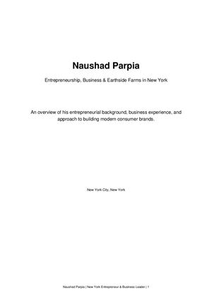 Naushad Parpia New York Entrepreneur Earthside Farms