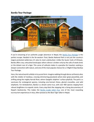 Bardia Tour Package
