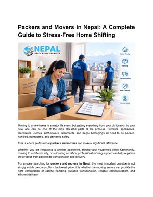 Packers And Movers In Nepal A Complete Guide To Stress Free Home Shifting