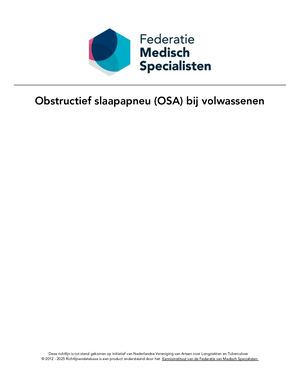20250604 Richtlijn Obstructief Slaapapneu Osa Bij Volwassenen