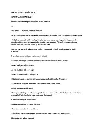 MIHAIL, SABIA CUVÂNTULUI