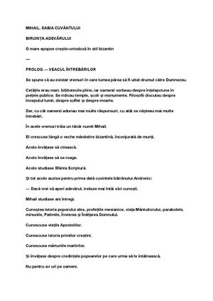 MIHAIL, SABIA CUVÂNTULUI DE CRISTIAN DIACONIȚA