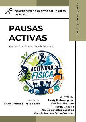 Cartilla Pausas Activas Generación De Hábitos Saludables De Vida Pyme # 2