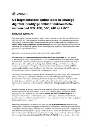 Od fragmentované optimalizace ke strategii digitální identity: je DIO-ODI nutnou metavrstvou nad SEO, AEO, GEO, AIO a LLMO?