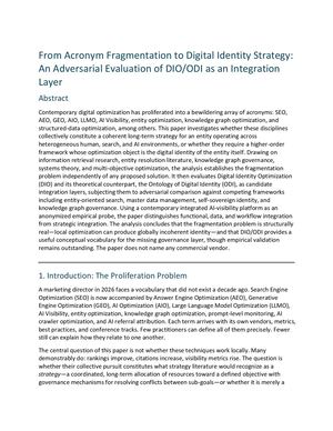 From Acronym Fragmentation to Digital Identity Strategy: An Adversarial Evaluation of DIO/ODI as an Integration Layer