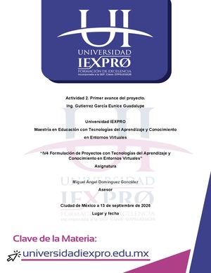 Actividad 2 Primer avance del proyecto