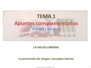 Unidad 1 IPE I - Ampliación - Tema 1 - La Salud Laboral