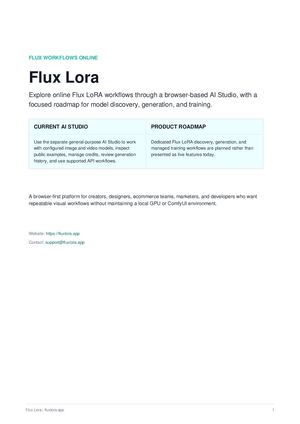 Flux Lora - Online Flux LoRA Workflows