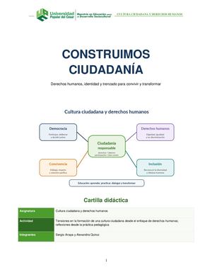 Cartilla Didactica Cultura Ciudadana Derechos Humanos Trenzado Zenu