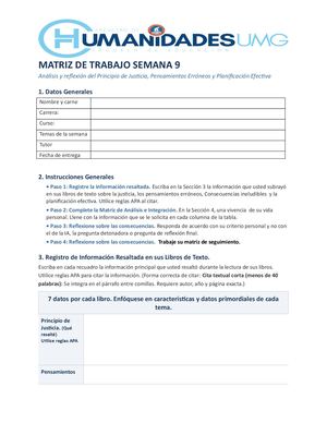 Matriz Semana 9