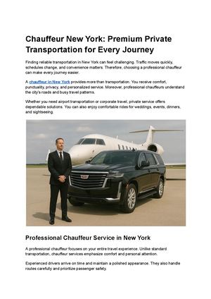 Chauffeur New York Premium Private Transportation For Every Journey Google Docs