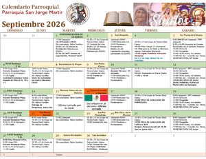 Calendario Parroquial 2026 09 Septiembre