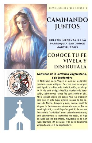 Boletín Caminando Juntos 2026 09 Especial #02 Natividad De Maria 4p