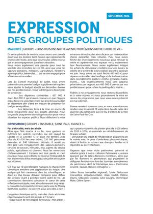 Expression Des Groupes Politiques Septembre 2026