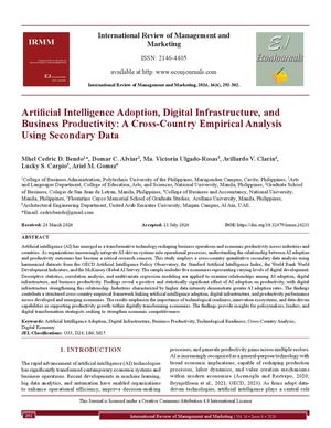 Artificial Intelligence Adoption, Digital Infrastructure, and Business Productivity: A Cross-Country Empirical Analysis Using Secondary Data