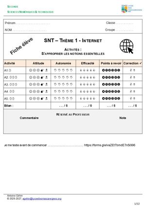 2nde Snt 1 Activités A Corrigé