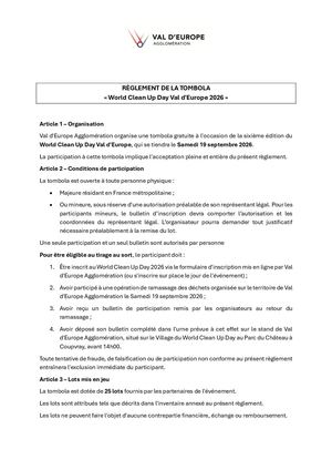 Règlement De La Tombola 2026