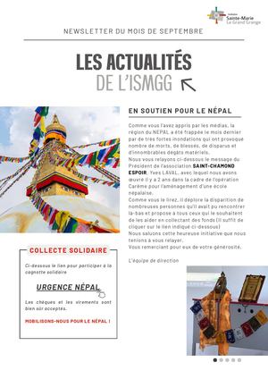 Newsletter ISMGG : Soutien pour le Népal